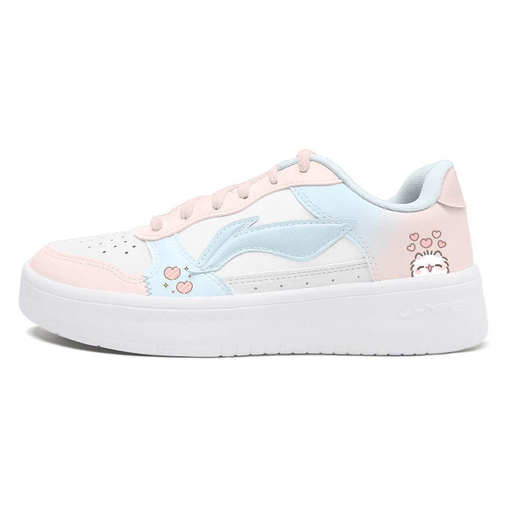 LiNing Pontoon Boats Anti Slip Wear Resistant Low Top Skateboard Shoes Women's White