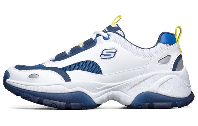 Skechers Kozmiks Cushioned Wear-Resistant Breathable Low-Top Chunky Sneakers Men's White Blue Yellow