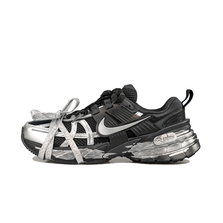Nike V2K Run Wear-Resistant Low-Top Running Shoes Women's Black Silver