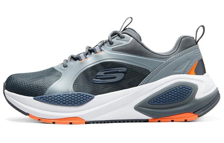 Skechers Cushioning Wear-Resistant Rebound Low-Top Casual Running Shoes Men's Gray