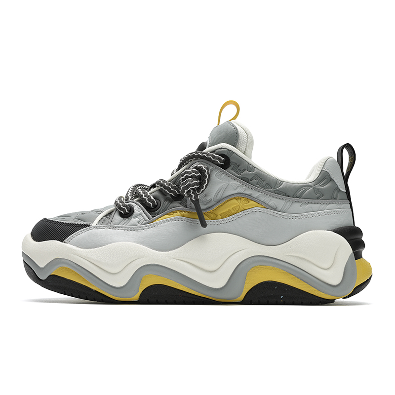 FILA BROOK LV Wear-Resistant Slip-Resistant Low-Top Skateboard Shoes Men's Gray Yellow