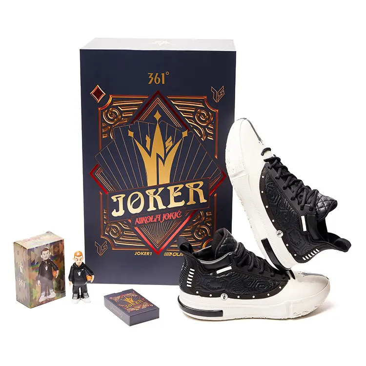 361° Joker Yokei Generation One Basketball Shoes Men's High top Obsidian Black/Feather White