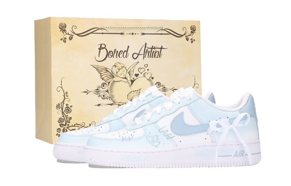 Nike Air Force 1 A Midsummer Night's Dream Anti Slip Wear Resistant Low Top Skateboard Shoes Unisex White Blue