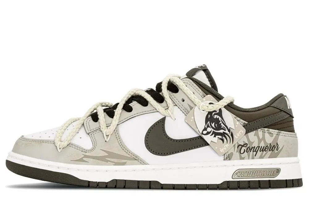 Nike Dunk Abrasion Resistant Breathable Low top Skateboard Shoes Men's Beige Brown