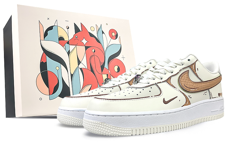 Nike Air Force 1 Low-Top Skateboard Shoes Unisex Coffee