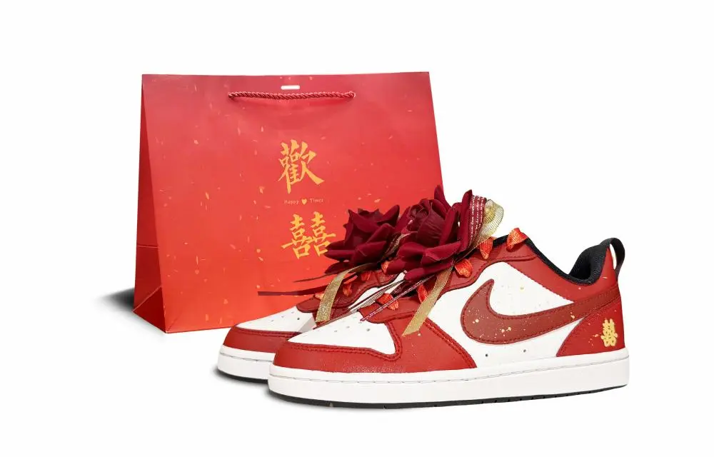 Nike Court Borough 2 Low top Skateboard Shoes Women's Red