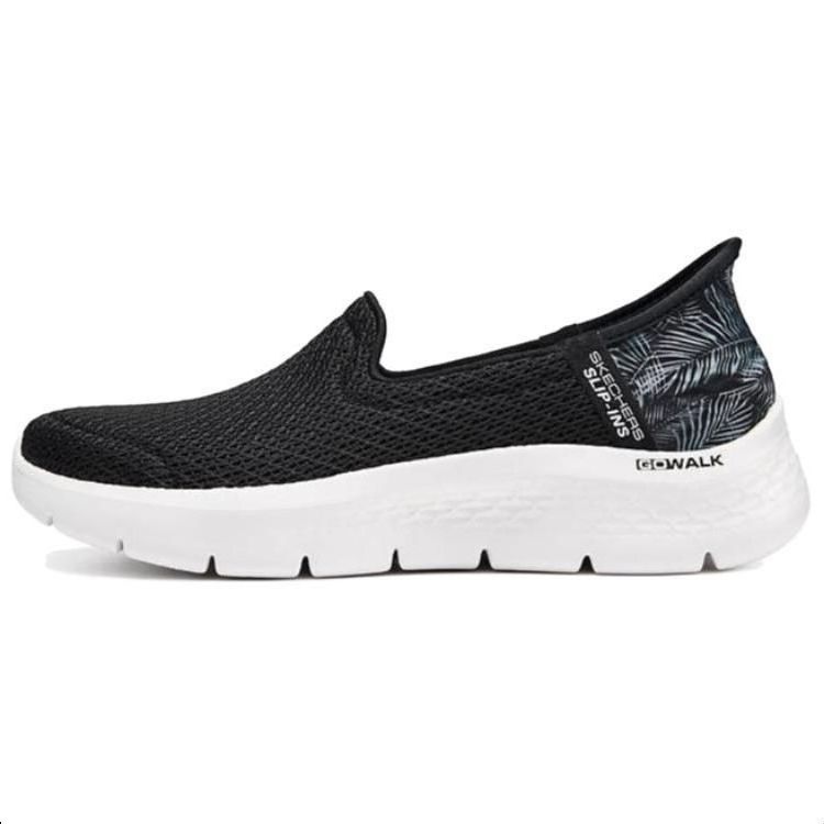 Skechers Go Walk Fle Cushioning Anti-Slip And Wear-Resistant Low-Top Casual Shoes Women's Black White