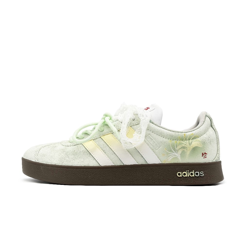 Adidas VL COURT 2.0 Abrasion Resistant Low Top Skateboard Shoes Unisex Light Green
