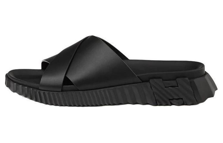 HERMES Slide Slippers Men's Black