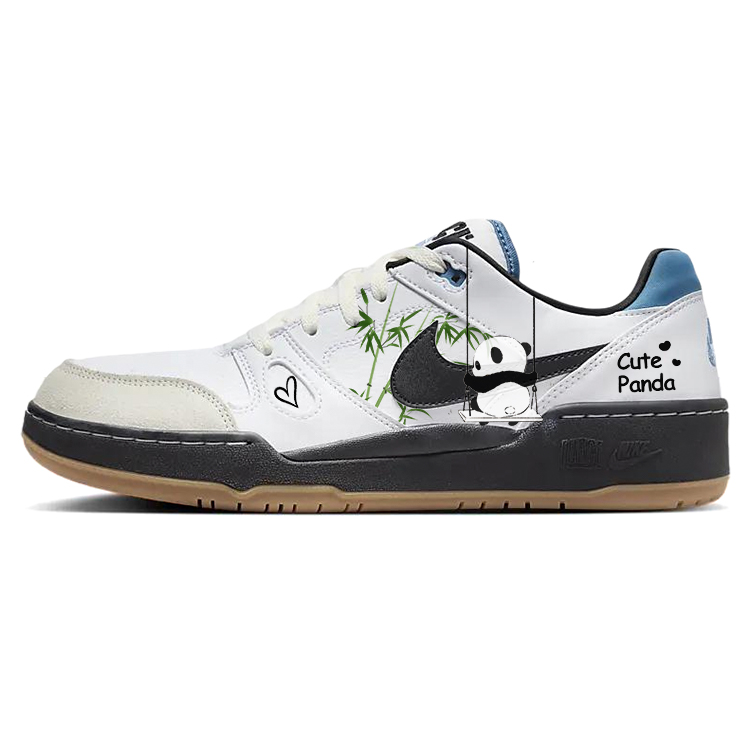 Nike Full Force Slip-Resistant Cushioning Wear-Resistant Low-Top Skateboard Shoes Men's Black White Blue