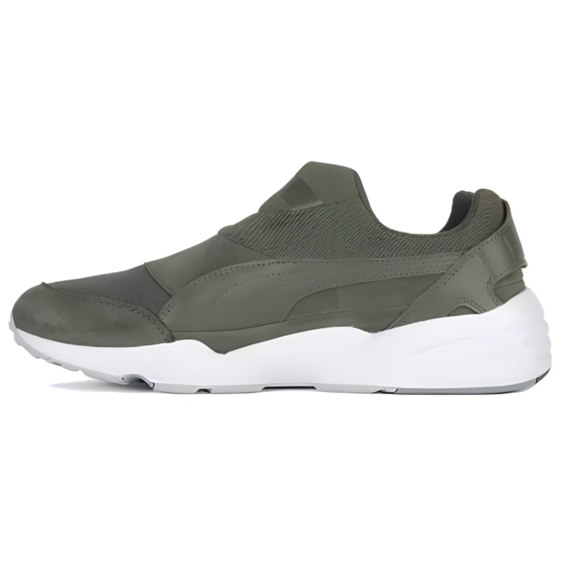 STAMPD x PUMA Trinomic Sock Cushioned Slip-Resistant Low-Top Casual Shoes Unisex Olive Green