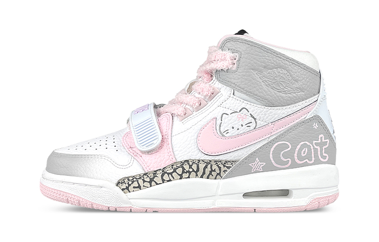 Jordan Legacy 312 High-Top Vintage Basketball Shoes GS Gray Pink
