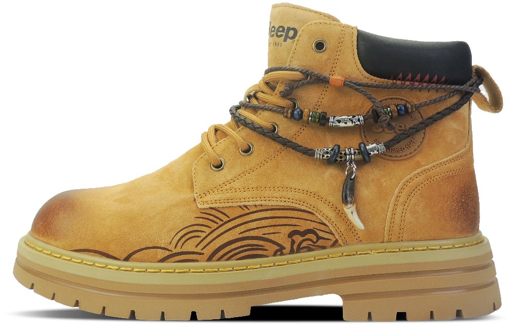 Jeep Mountains And Seas Short Martin Boot Men's Earth Yellow