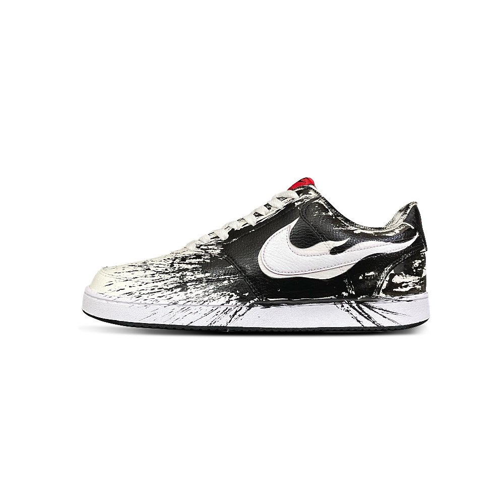 Nike Court Vision 1 Tower Rabbit Cushioning, Wear Resistant Low Top Skateboard Shoes Men's Black White