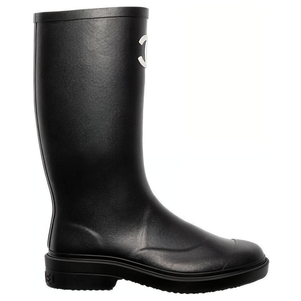 CHANEL Rubber Rain Boots Black Women's купить в интернет-магазине Yoocart с быстрой доставкой по России.
