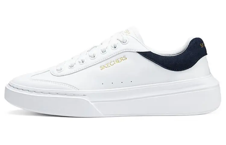 Skechers Court Classics Low Top Skateboard Shoes Men's White Blue