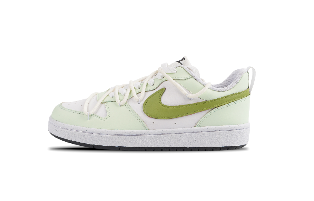 Nike Court Borough Low Top Skateboard Shoes GS White Green