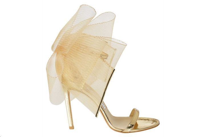 Jimmy Choo Aveline One Strap Sandals 10cm Women's Gold