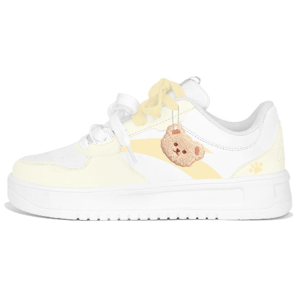 Anta Anti Slip Wear Resistant Low Top Skateboard Shoes Unisex Light Yellow