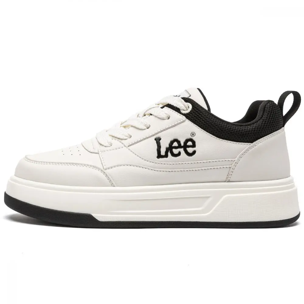 Lee White Sneakers Height Increasing Abrasion Resistant Breathable Slip Resistant Low top Skateboard Shoes Men's