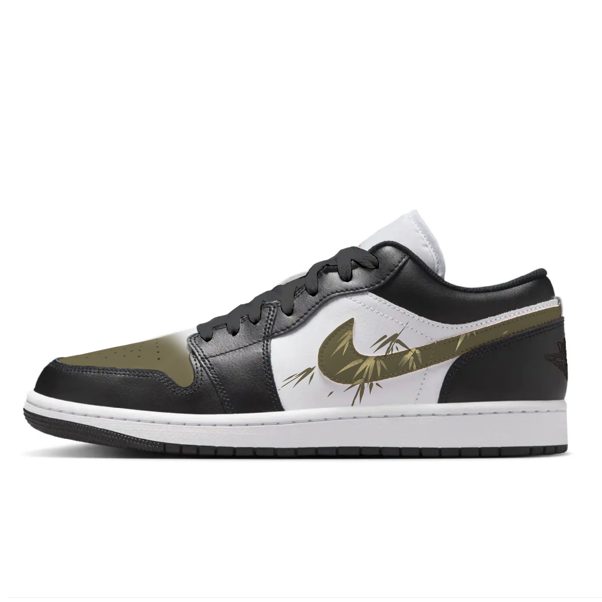 Nike Air Jordan 1 Ink Bamboo Gold Abrasion Resistant Low Top Vintage Basketball Shoes Unisex Black Green купить в интернет-магазине Yoocart с быстрой доставкой по России.