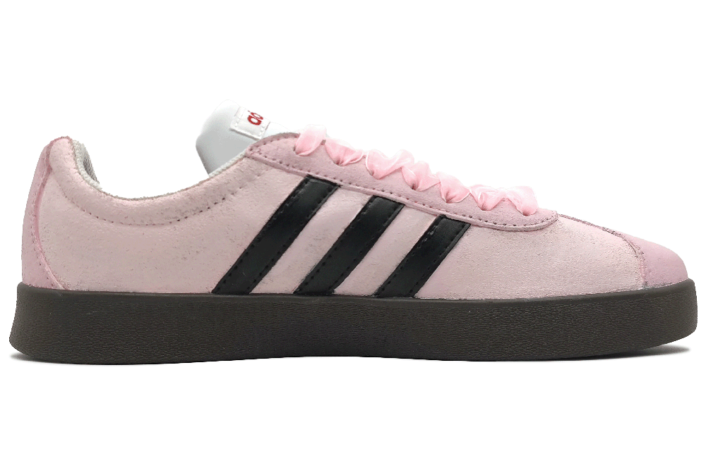 Adidas Neo Vl Court Classic Anti-Slip Wear-Resistant Low-Top Skateboard Shoes Unisex Pink Black