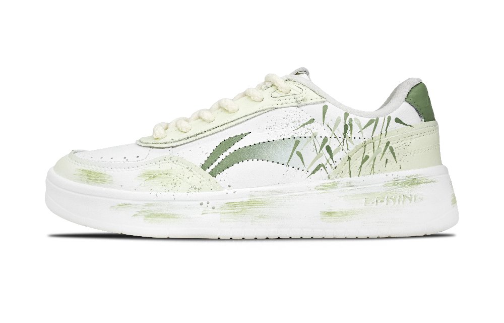 LiNing Su Anti Slip Wear Resistant Low Top Skateboard Shoes Women's Light Green