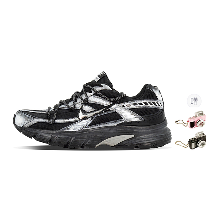 Nike Initiator Cushioning, Wear Resistant Low Top Running Shoes Men's Black White