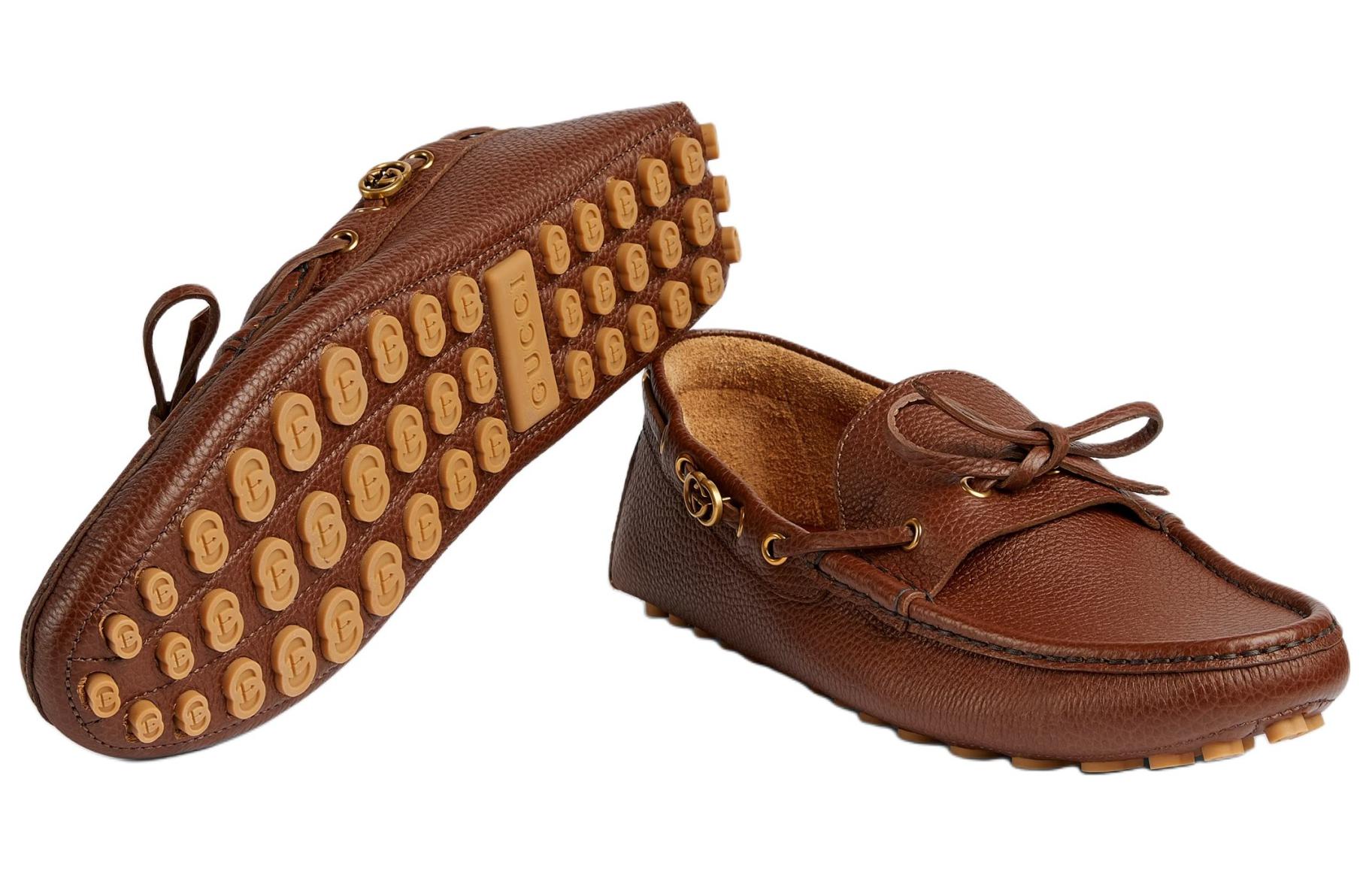 GUCCI Interlocking Gommino Loafers Men's Brown купить в интернет-магазине Yoocart с быстрой доставкой по России.