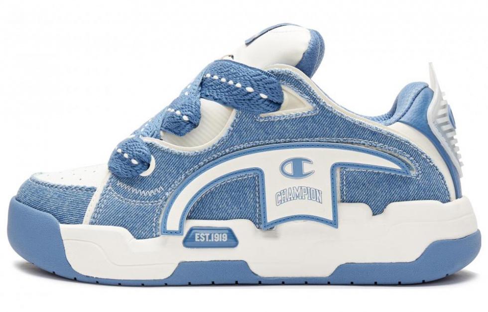 Champion Peel off Fun Anti Slip Wear Resistant Low Top Skateboard Shoes Men's Blue White