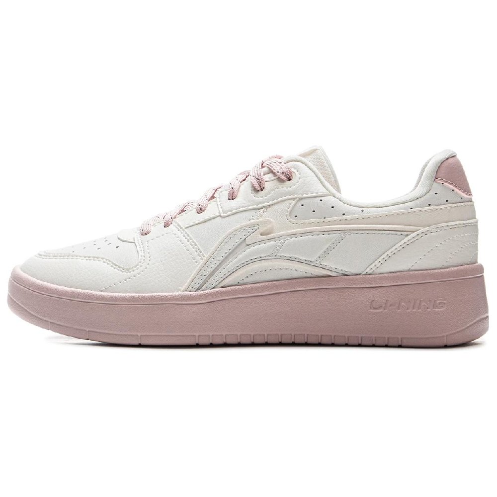 LiNing Acer Truncatum Anti Slip Wear Resistant Low Top Casual Shoes Women's White Pink