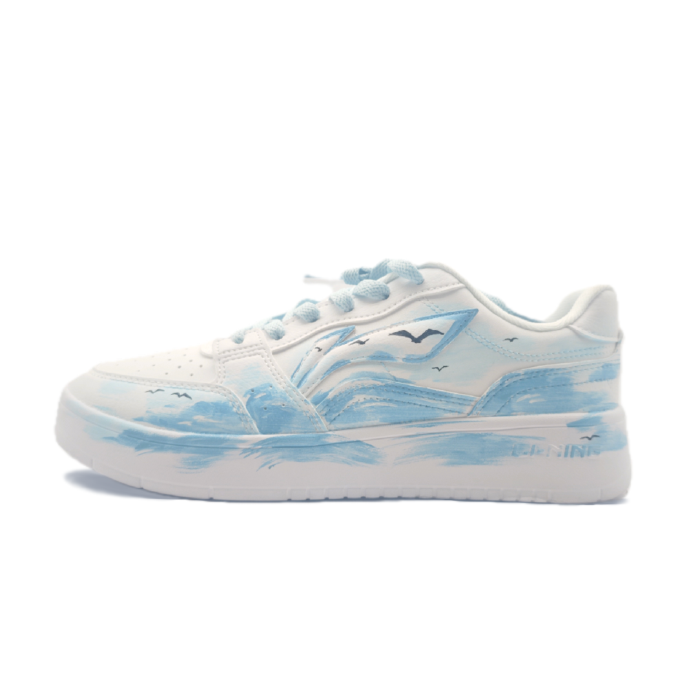 LiNing Acer Truncatum Slip Resistant And Breathable Coverage Low Top Skateboard Shoes Unisex Sky Blue