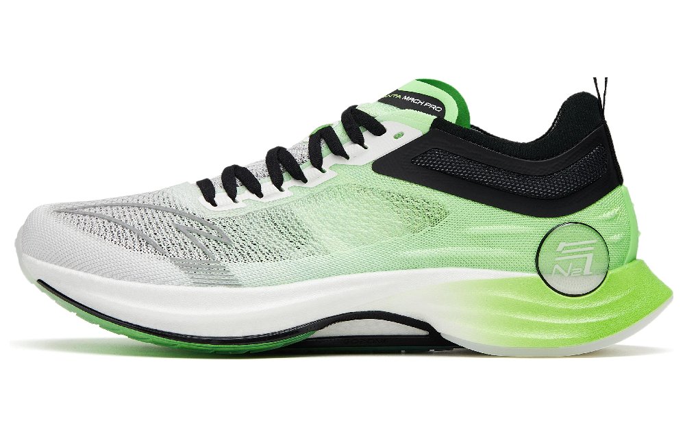 Anta Running Collection MaX Pro Cushioned Slip-Resistant Low-Top Running Shoes Men's White Green Black