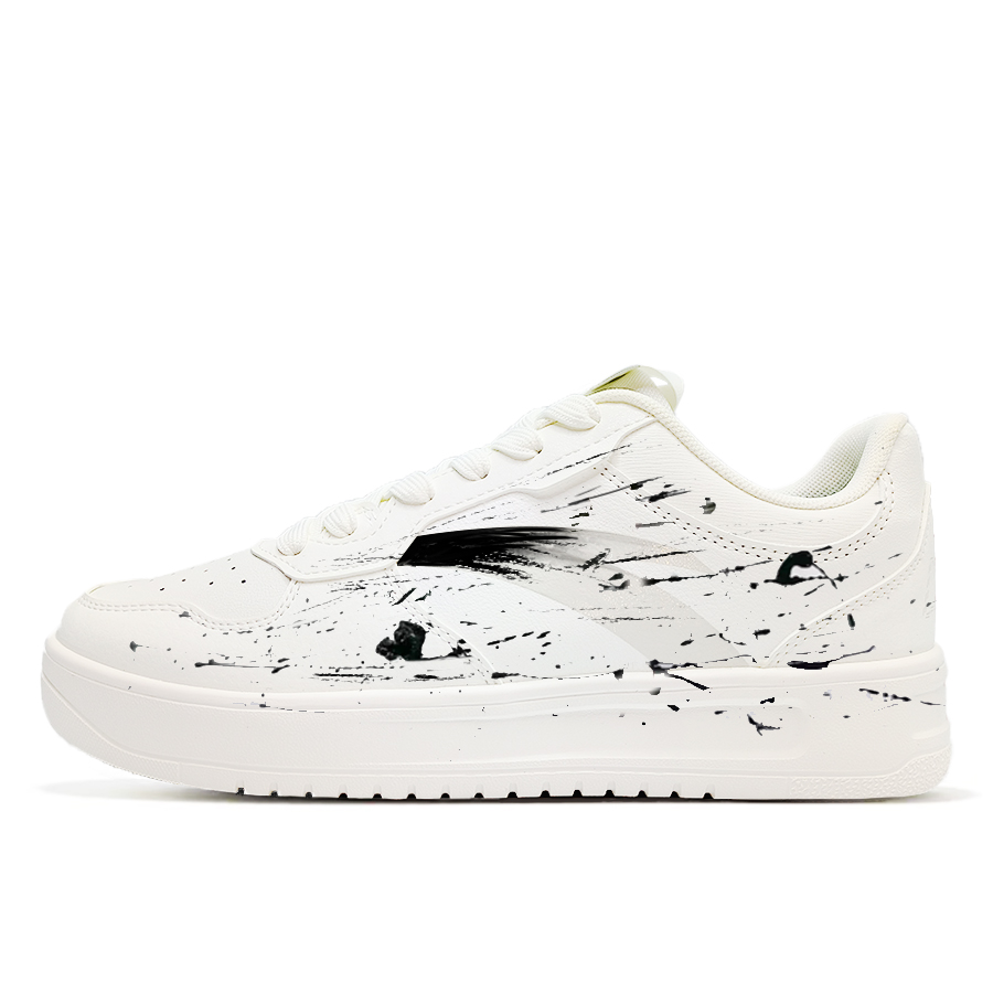 Anta Ink Splashes The World Slip-Resistant Cushioning Abrasion-Resistant Low-Top Skateboard Shoes Men's Black