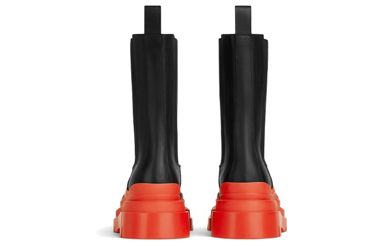 Bottega Veneta Bottega Venetta Tire Boot Black Orange