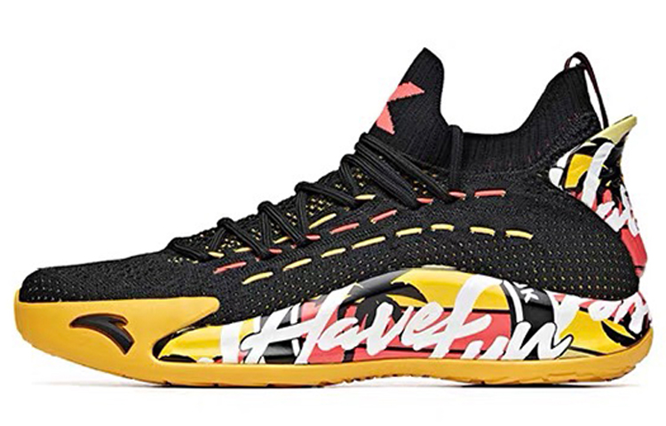 Anta KT5 Thompson Cushioning Anti-Slip And Wear-Resistant Low-Top Performance Basketball Shoes Black Yellow