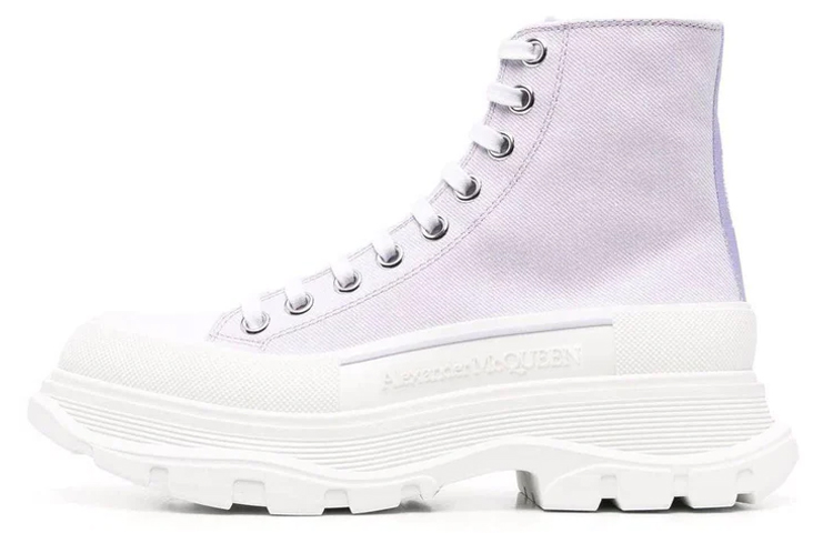 Alexander McQueen Tread High Top Purple Canvas Women's