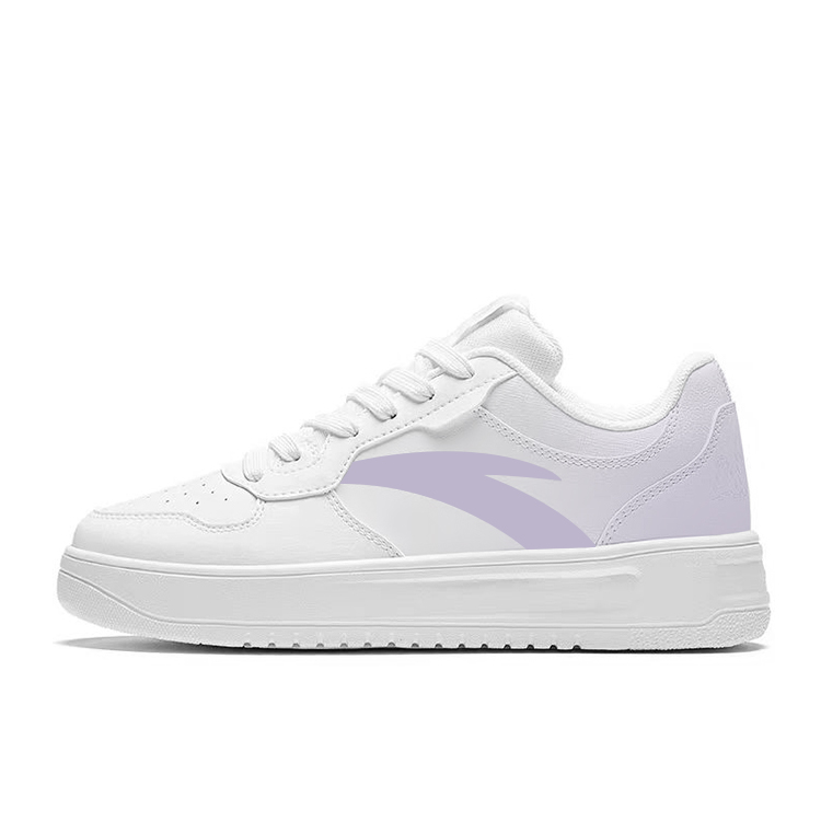 Anta Anti Slip And Wear Resistant Breathable Low Top Skateboard Shoes Unisex White Purple