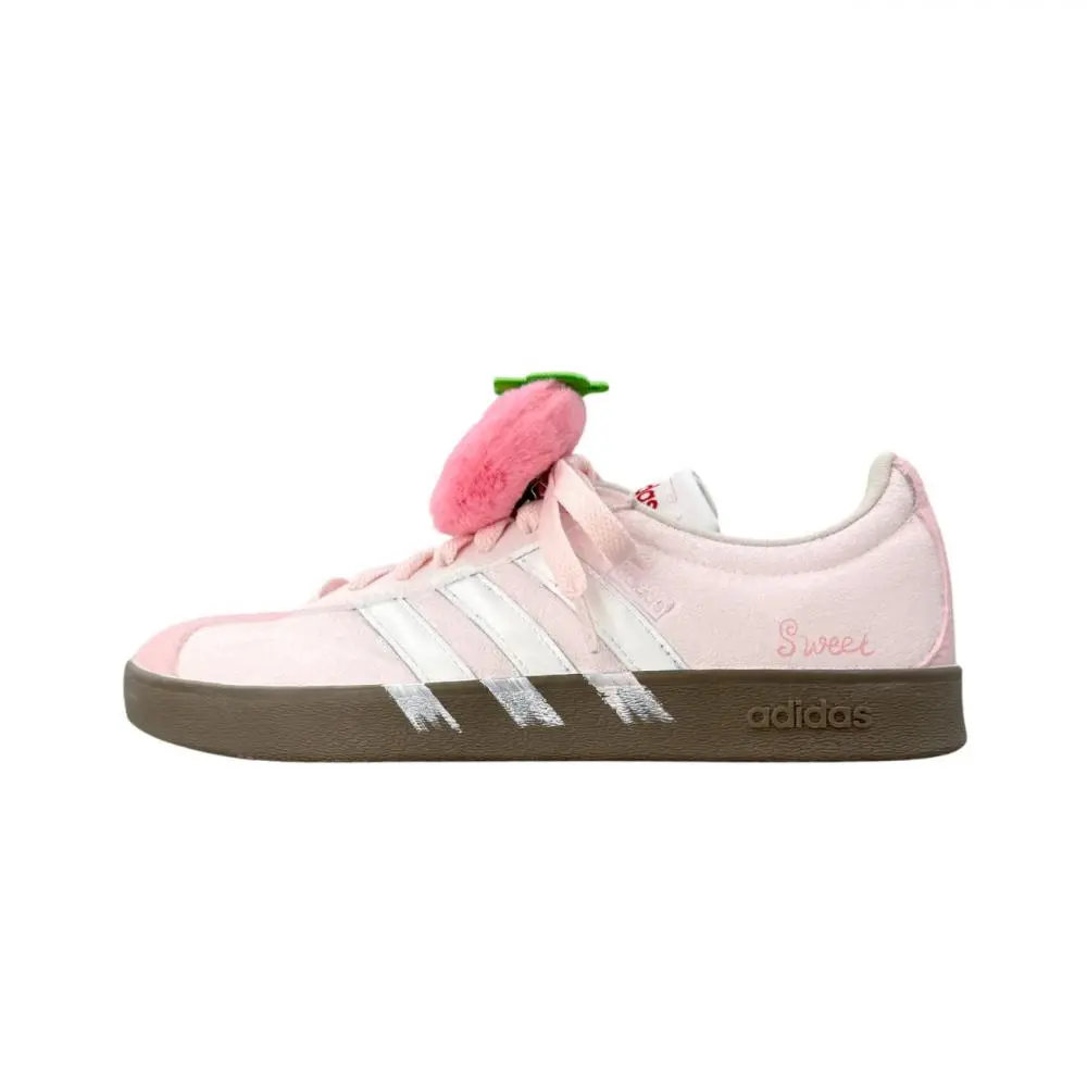 Adidas VL Court 2.0 Skateboard Shoes Unisex Low top Pink/White