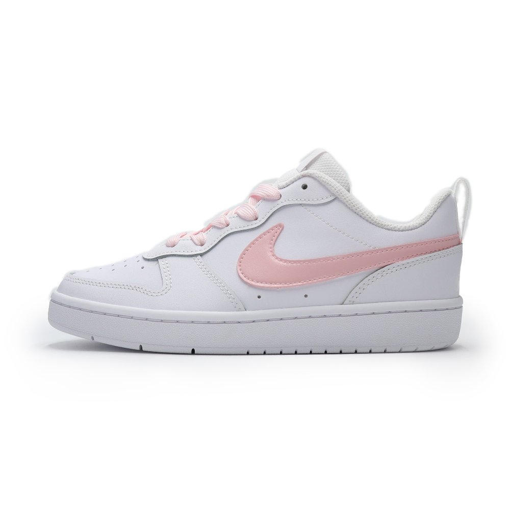 Nike Court Borough 2 Peach Cheese Anti-Slip Wear-Resistant Low-Top Skateboard Shoes GS White Pink
