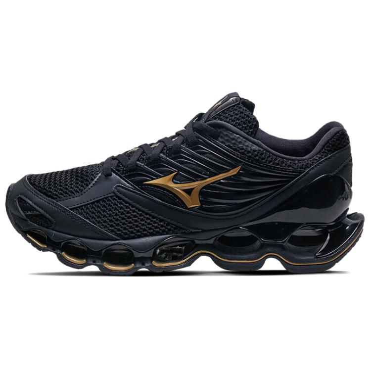 Mizuno Anti-Slip Wear-Resistant Low-Top Casual Running Shoes Unisex Black Yellow