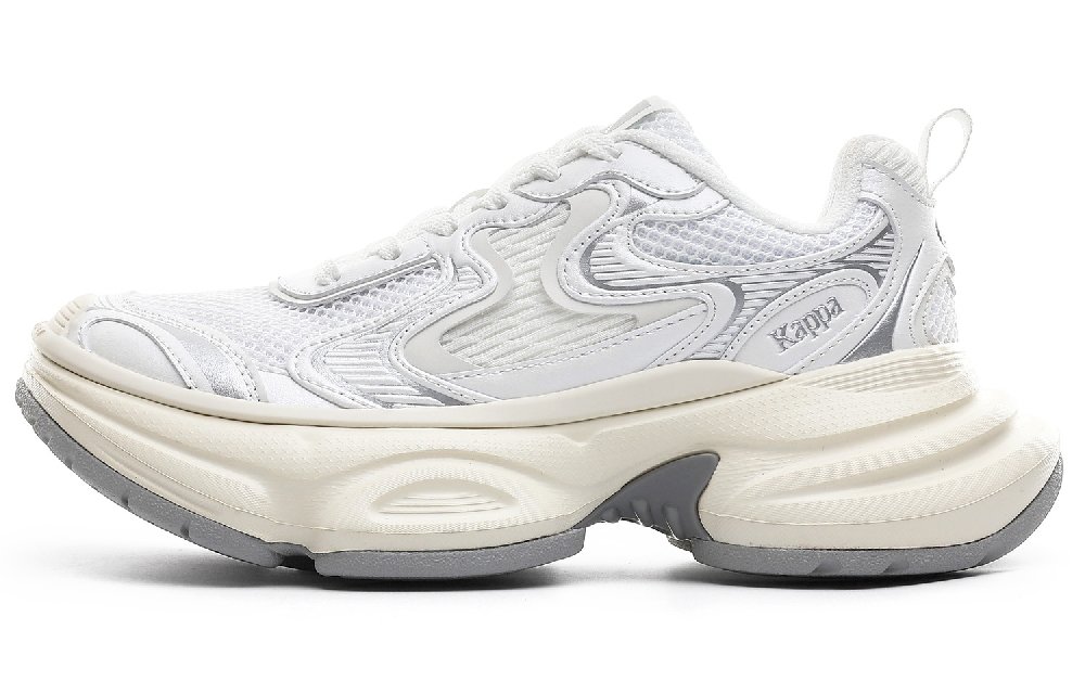 Kappa Low Top Chunky Sneakers Women's White Silver