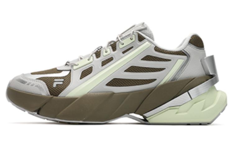 FILA FUSION TI-22 Cushioning Wear-Resistant Low-Top Casual Shoes Men's Green Gray