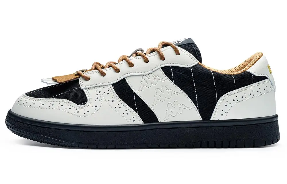 Kappa Back to Back Anti Slip Wear Resistant Low Top Skateboard Shoes Unisex White Black