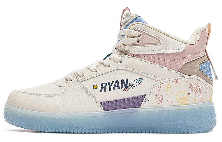 361° Slip-Resistant Cushioning High-Top Skateboard Shoes Women's White