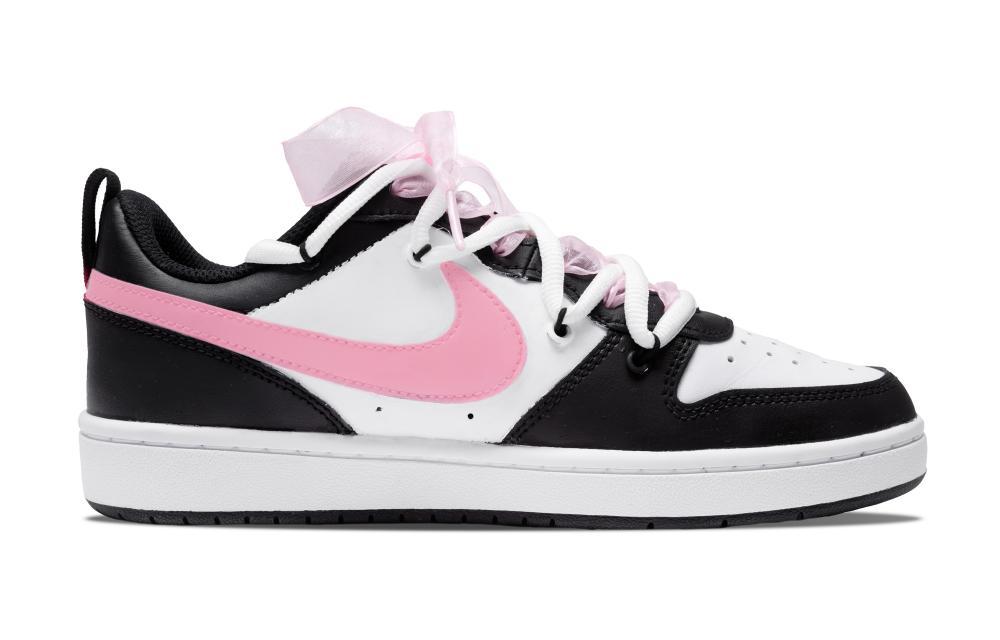Nike Court Borough 2 Fresh Look Full Bowknot Non-slip Lightweight Low-Top Skateboard Shoes GS Black White Pink купить в интернет-магазине Yoocart с быстрой доставкой по России.