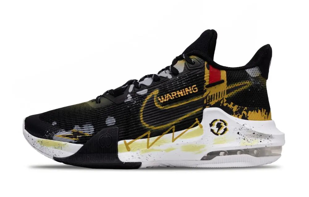 Nike Air Max Impact 3 Cushioning Coverage And Abrasion Resistant Low top Basketball Shoes Men's Black Gold White