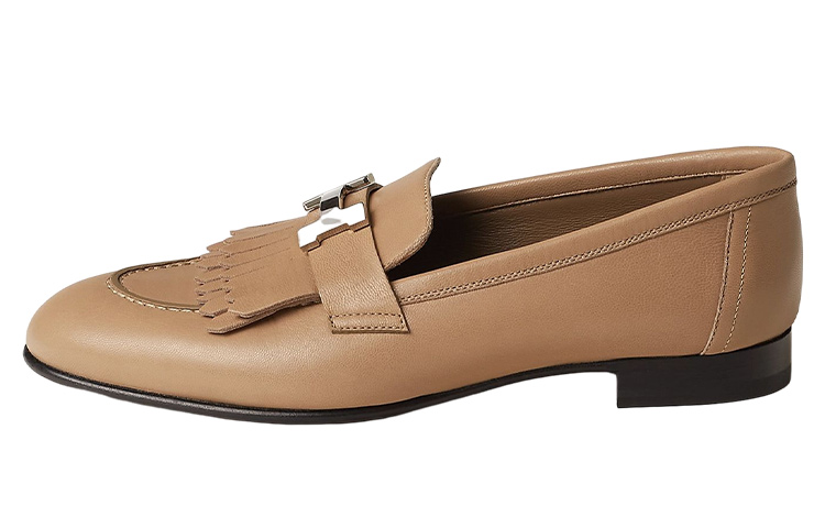HERMES Royal Loafers Women's Nude