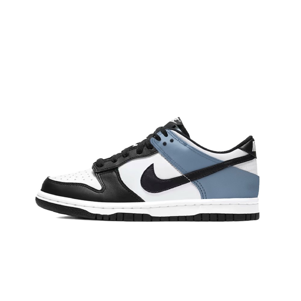Nike Dunk Abrasion-Resistant Slip-Resistant Low-Top Skateboard Shoes Unisex Black White Blue