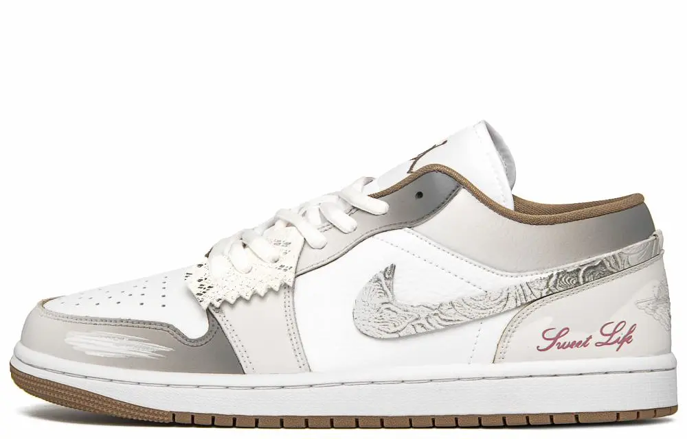 Jordan Air Jordan 1 Misty City Romantic Anti Slip Wear Resistant Low Top Vintage Basketball Shoes Women's Blue